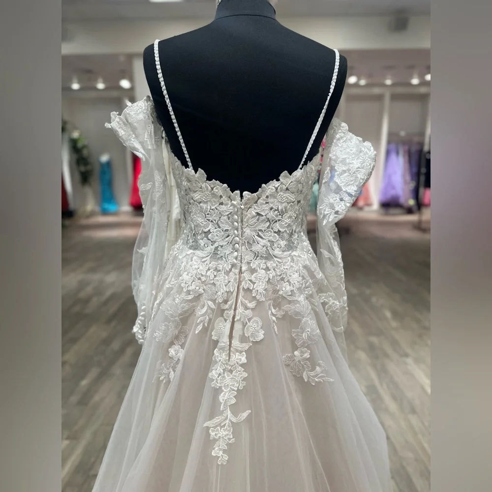 Maggie Sottero Stevie with Bishop Sleeves Cold Shoulder - Picture 4 of 4